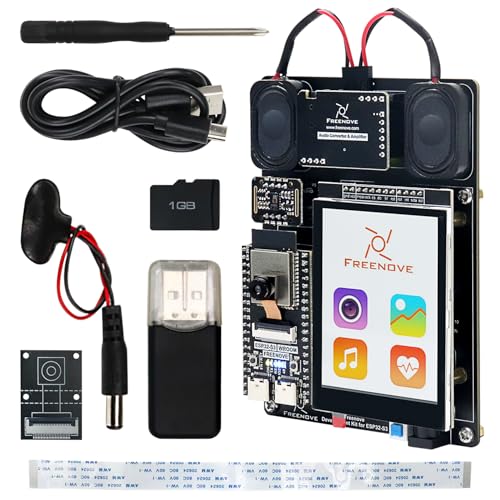 Freenove Development Kit for ESP32-S3 ESP32 S3 CAM (Included), Dual-core 32-bit 240 MHz Microcontroller, Onboard Camera Wireless, Touch Screen Stereo Speakers Heart Rate Sensor, Tutorial Code - Image 1