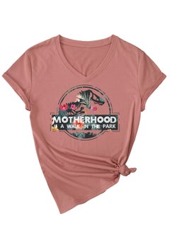 New MOTHERHOOD V-Neck Fashion Womens Tee 3812-Rose Gold (color picture)
