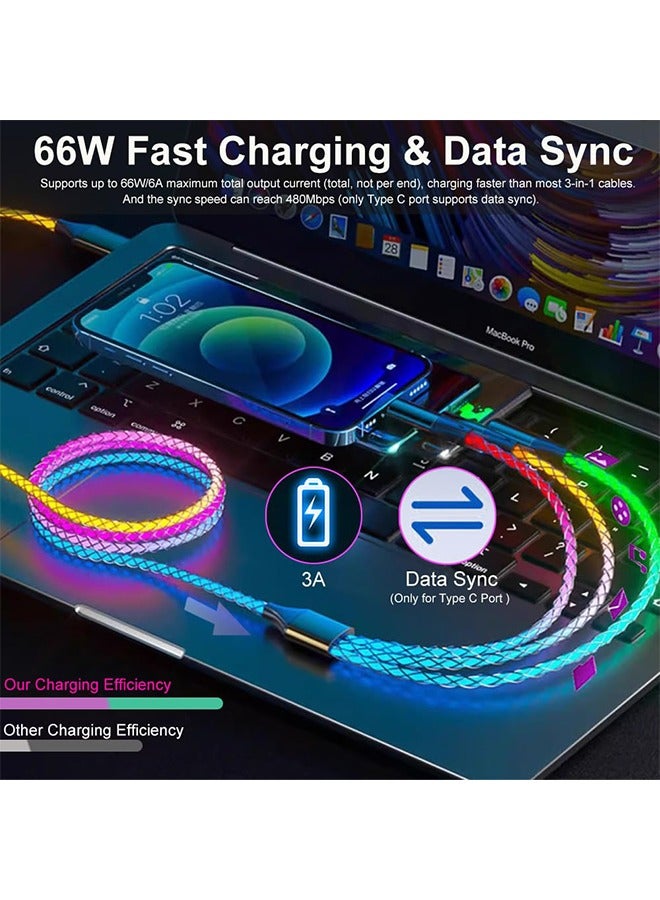 إكس ليفيل كابل شحن متعدد 3 في 1 مزود بإضاءة LED - Image 5