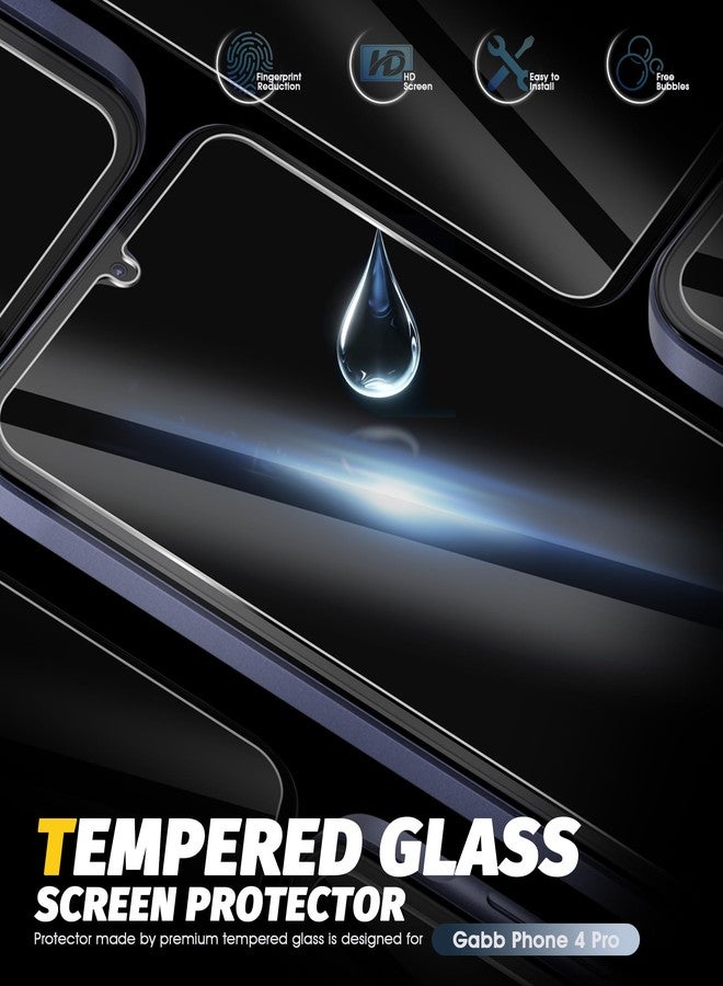 Orzero (4 Pack) Tempered Glass Screen Protector Compatible for Gabb Phone 4 Pro 6.5 inch, Protector De Pantalla 9 Hardness High Definition Bubble-Free Anti-Scratch (Not for Gabb Phone 4 6.1 inch) - Image 4