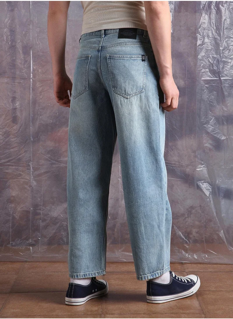 Hubberholme Indigo Baggy Jeans Washed design crafted from 100% Cotton with Button closure.
