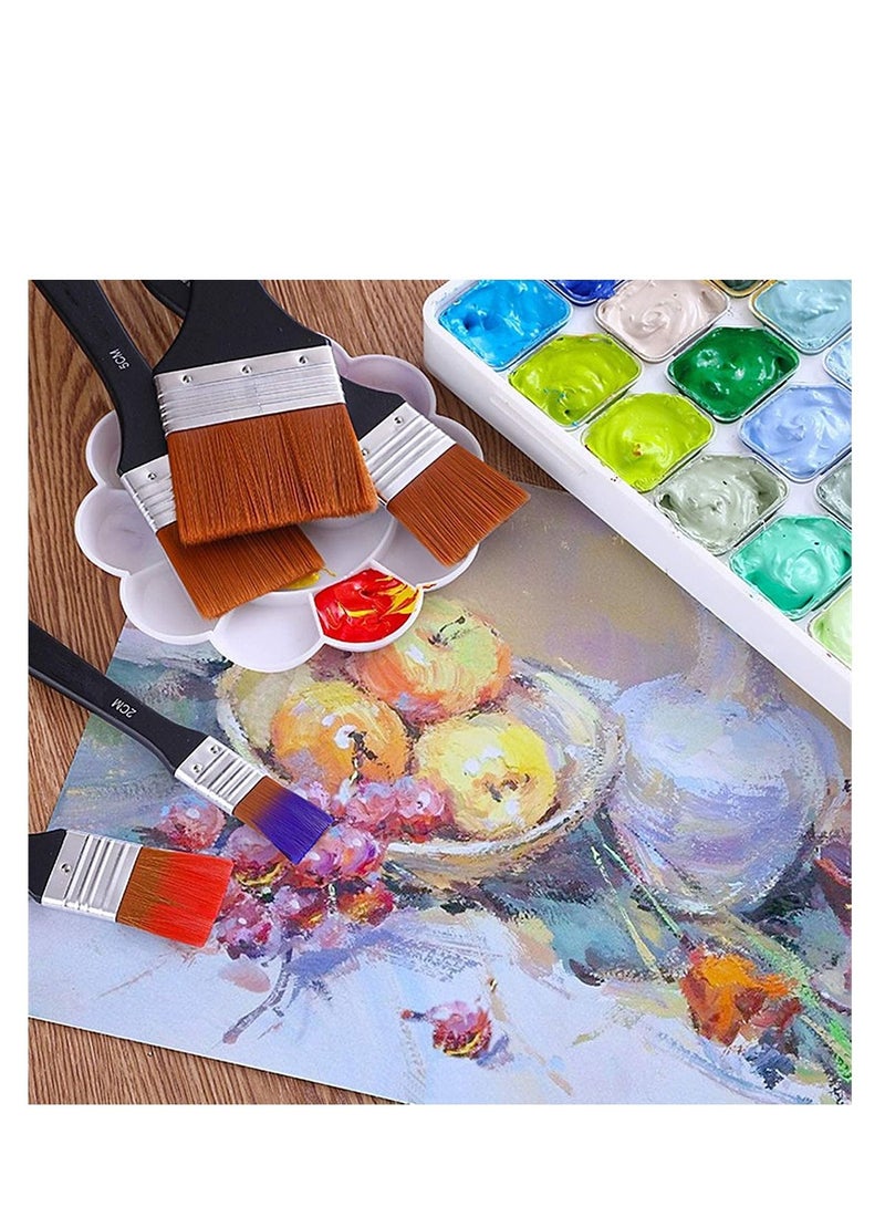 KASTWAVE Paint Brushes Set, 5 Piece Flat Brush Set, Multi-Purpose Assorted Size Wall Brushes, Flat Paintbrush, Flat Artist Paint Brush for Home Brushes Barbecue Oil Painting and Furniture Paints - Image 5