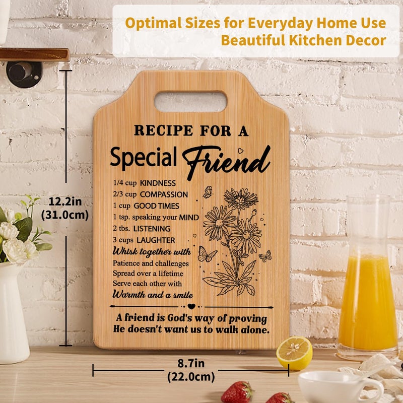 Milcier Friend Gifts for Women  Best Friend Birthday Gifts for Women  Recipe Cutting Board for Bestie  Bff  Friendship Christmas Birthday Present for Woman - Image 3