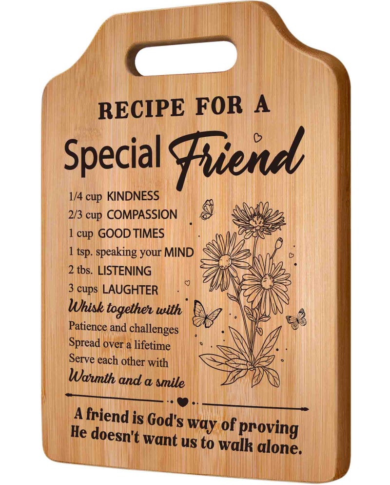 Milcier Friend Gifts for Women  Best Friend Birthday Gifts for Women  Recipe Cutting Board for Bestie  Bff  Friendship Christmas Birthday Present for Woman - Image 1