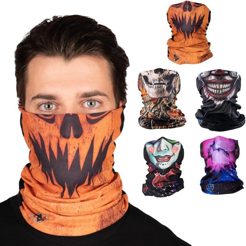 Sa Company 5-Pack UV Face Shield | UV 30+ Multipurpose Neck Gaiter Balaclava for Adults - Image 1
