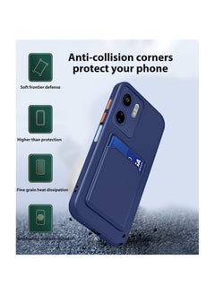 دبليو تيك غطاء حماية من السيليكون TPU مع حامل بطاقات لهاتف Xiaomi Redmi 13C 4G 2023 / Xiaomi Poco C65 4G 2023 أزرق داكن  - Image 2