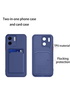 دبليو تيك غطاء حماية من السيليكون TPU مع حامل بطاقات لهاتف Xiaomi Redmi 13C 4G 2023 / Xiaomi Poco C65 4G 2023 أزرق داكن  - Image 5