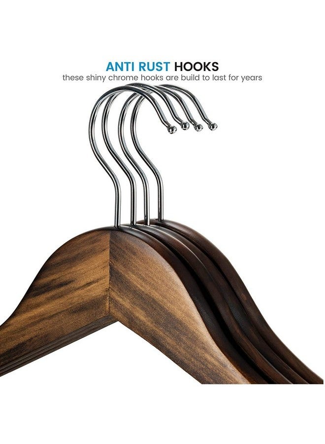 WHISKET - Premium Hangers for Wardrobe,Slim Coat Hanger - Suit Hangers with 360-Degree Rotatable Hook Wood Hangers with Shoulder Grooves -Smooth Finish Wooden Hangers (Walnut) [Pack of 44] - Image 2