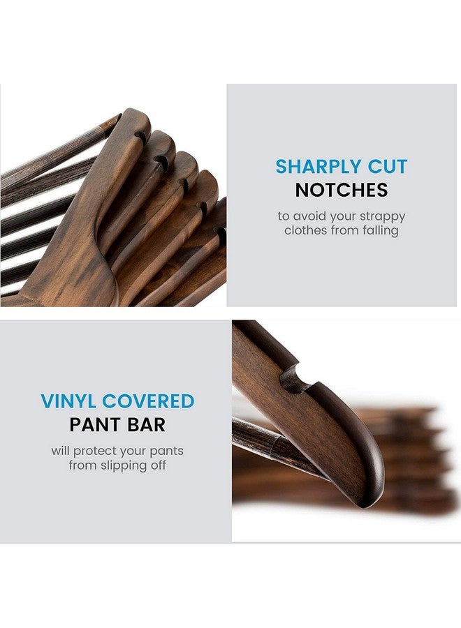 WHISKET - Premium Hangers for Wardrobe,Slim Coat Hanger - Suit Hangers with 360-Degree Rotatable Hook Wood Hangers with Shoulder Grooves -Smooth Finish Wooden Hangers (Walnut) [Pack of 44] - Image 3