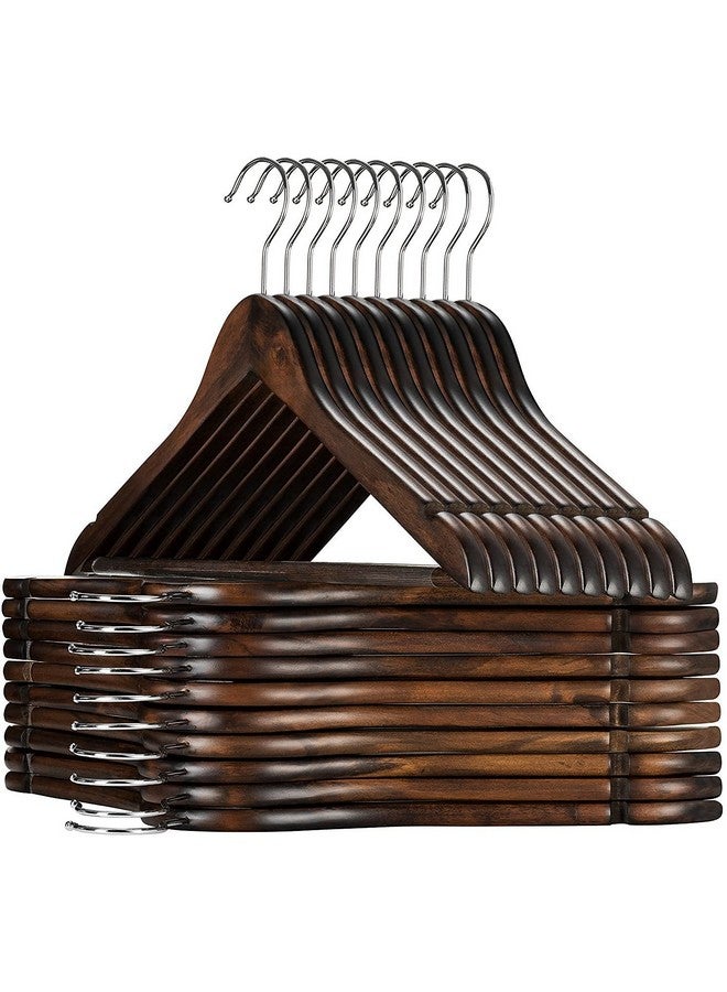 WHISKET - Premium Hangers for Wardrobe,Slim Coat Hanger - Suit Hangers with 360-Degree Rotatable Hook Wood Hangers with Shoulder Grooves -Smooth Finish Wooden Hangers (Walnut) [Pack of 44] - Image 1