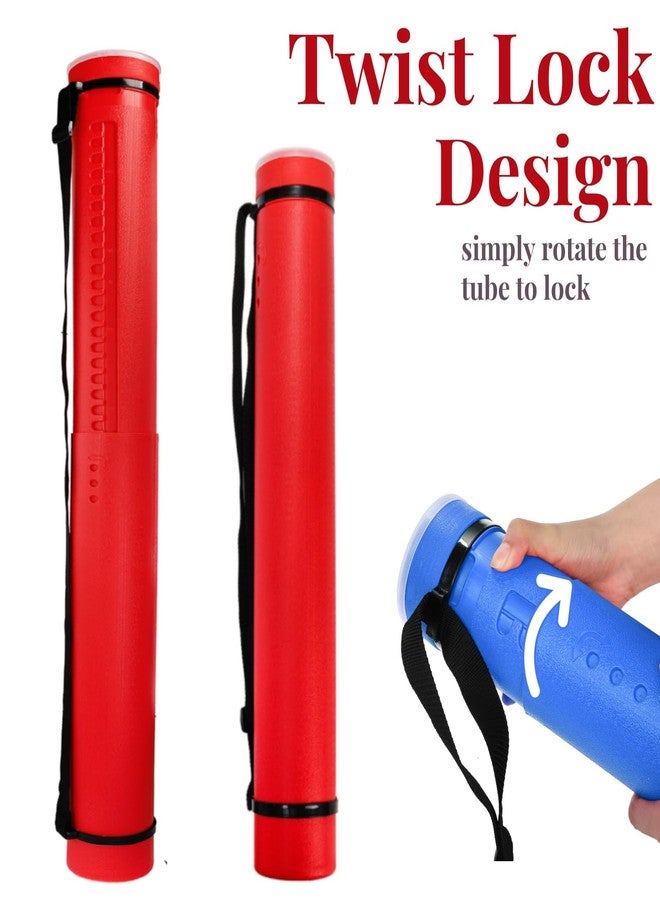 Eorbow 3 Packs Extendable Poster Tube, 25" to 42.5" Portable Blueprint Holder with Strap, Waterproof Carrying Case with Lid for Maps, Posters, Blueprints and Drawing, Black, Red and Blue - Image 4