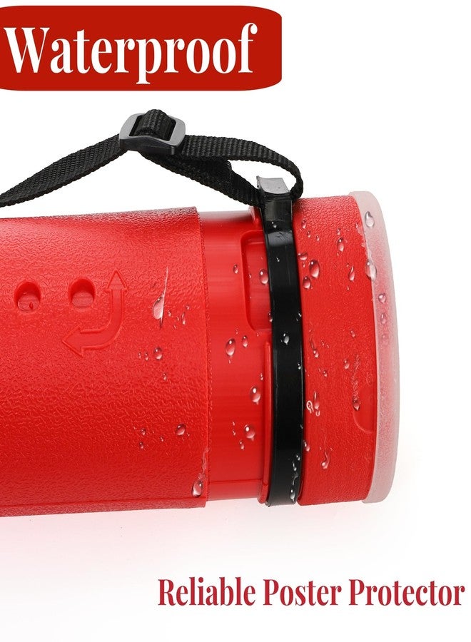 Eorbow 3 Packs Extendable Poster Tube, 25" to 42.5" Portable Blueprint Holder with Strap, Waterproof Carrying Case with Lid for Maps, Posters, Blueprints and Drawing, Black, Red and Blue - Image 5