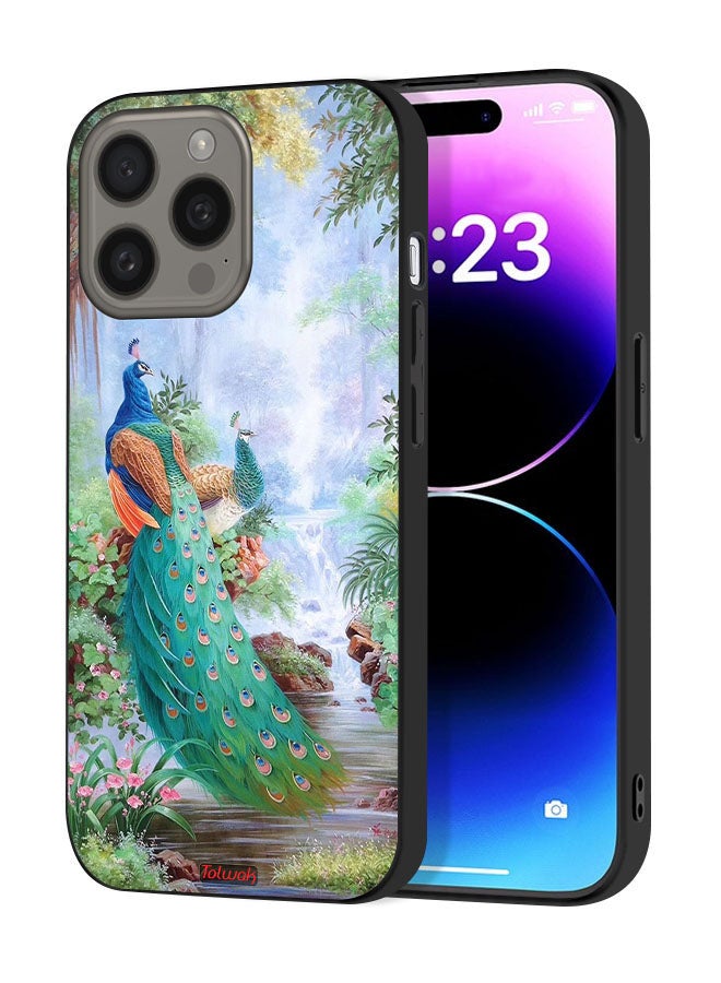 Tolwak Apple iPhone 15 Pro Protective Case Cover Peacocks - Image 1