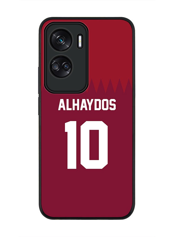 Stylizedd Rugged Black edge case for Honor 90 Lite  5G  Honor X50i 5G, Slim fit Soft Case Flexible Rubber Edges Anti Drop TPU Gel Thin Cover -  Football Team - Qatar, Player Name - Alhaydos - Image 1