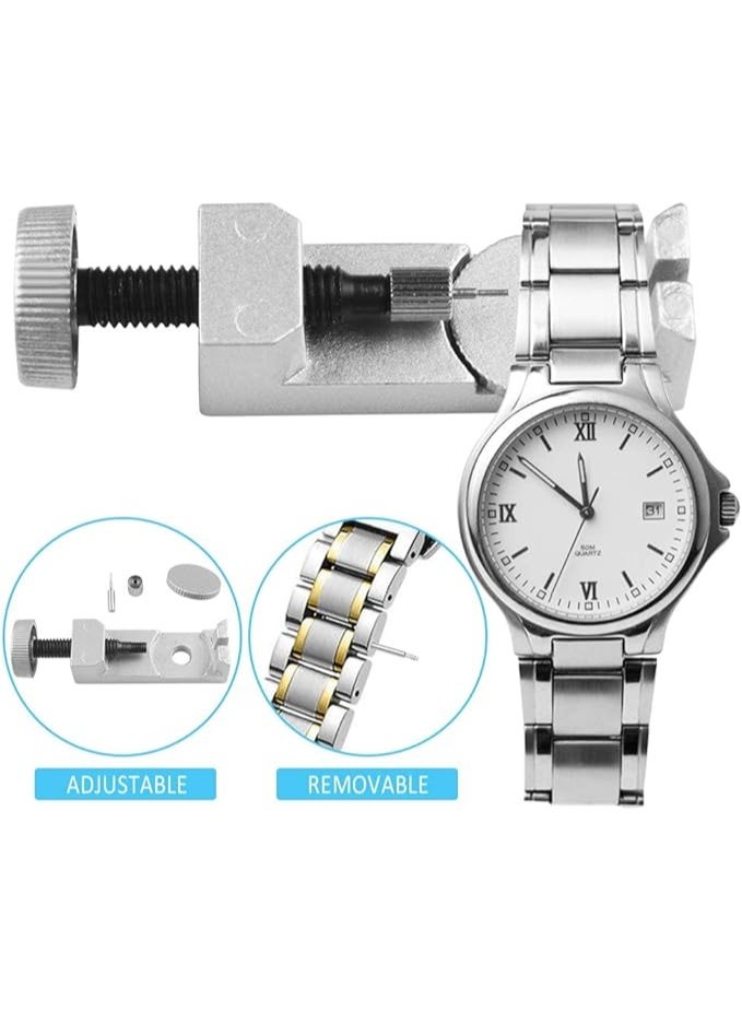 Watch Band Strap Repair Tool - Professional Stainless Steel Adjustable Link Pin Remover with Spring Bar Tool - 3-Piece Set for Watchmakers & Home Repair (Gold) - Image 4