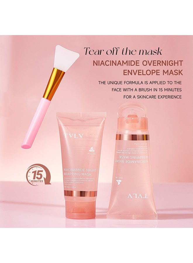 TVLV Niacinamide Night Wrapping Mask, Overnight Peel Off Face Mask , Hydrating Firming Sleeping Mask, Moisturizing Elasticity Care, Leave On Night Facial Mask for All Skin Types 75ml - Image 5
