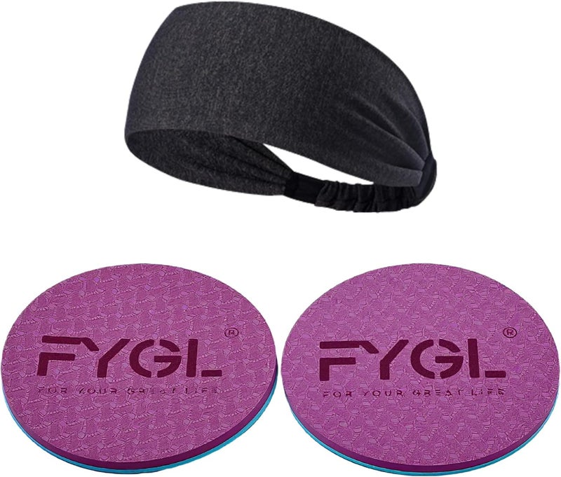 FYGL Knee Mats (2-Pack) with Moisture Wicking Headband | Yoga Knee Pad Cushion for Women | Non-Slip for Pilates, Workout, Floor Exercises - Image 1