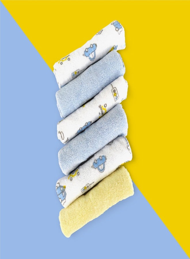 Nuluv Printed Baby Napkins for Boys | Face Hanky | Face Towels | Baby Soft Cotton Terry | Pack of 6 - TCNLNAPKIN02-O - Image 5