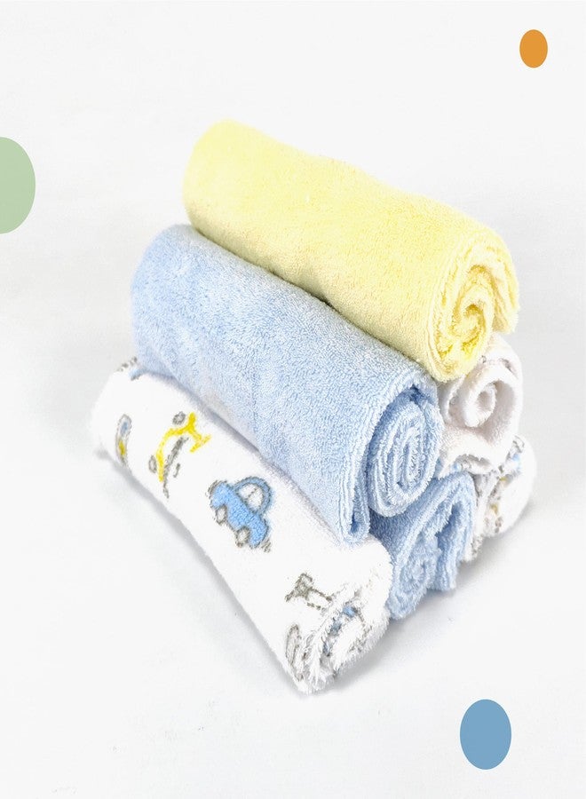 Nuluv Printed Baby Napkins for Boys | Face Hanky | Face Towels | Baby Soft Cotton Terry | Pack of 6 - TCNLNAPKIN02-O - Image 3