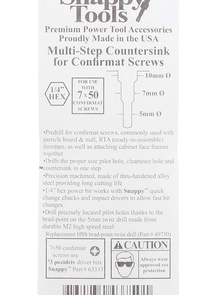 Make it Snappy Confirmat Screw Two-Piece Drill Bit 7x50mm - Image 4