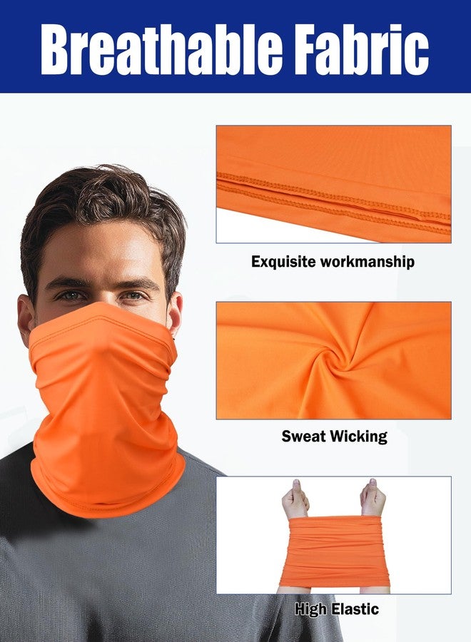 JHYWELL Cooling Neck Gaiter Face Mask, UV Protection Masks Gator, Bright Neon Orange Windproof Bandana for Skiing, Fishing, Hiking, Cycling (Neon Orange) - Image 2
