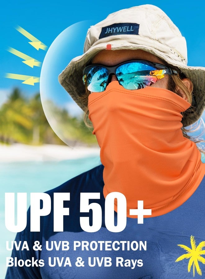 JHYWELL Cooling Neck Gaiter Face Mask, UV Protection Masks Gator, Bright Neon Orange Windproof Bandana for Skiing, Fishing, Hiking, Cycling (Neon Orange) - Image 3