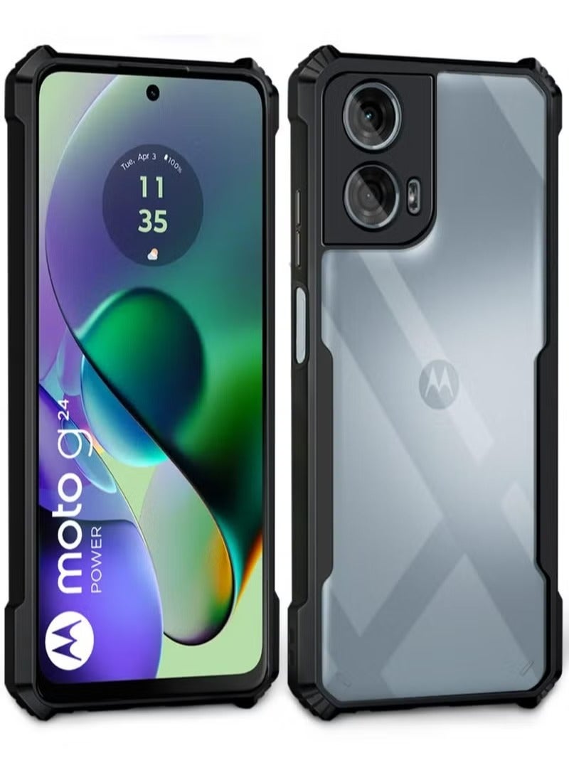 اليشمك غطاء الحالة لموتورولا G04 / E14 / G04s / G24 / G24 الطاقة 4G ، غطاء خفيف الوزن رقيق للغاية ناعم TPU مضاد + أكريليك واضح ظهر غطاء حالة الهاتف المحمول الأسود - Image 1