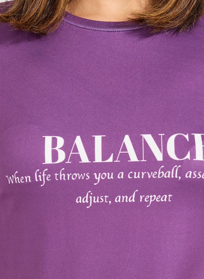 Styli Oversized Balance Slogan T-Shirt with Dropped Shoulder  - Image 4