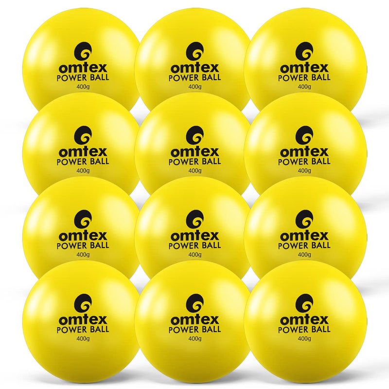 Weighted Balls for Power Hitting, Batting & Pitching Training Suitable for Teenager & Athlete, Build Strength & Muscle, Improve Technique & Form (Yellow Pack of 12, exercisefitness) Rubber