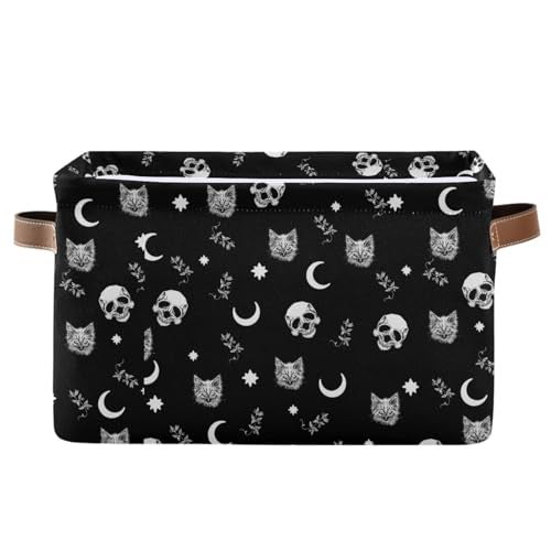 XUWU Gothic Pattern Storage Bins Collapsible Shelf Basket Cube with Handle for Nursery Bedroom Bathroom - Image 1