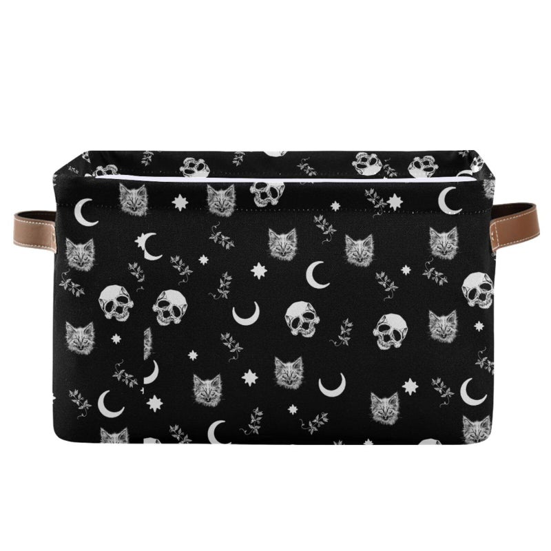 XUWU Gothic Pattern Storage Bins Collapsible Shelf Basket Cube with Handle for Nursery Bedroom Bathroom - Image 2