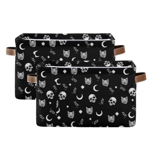 XUWU Gothic Pattern Storage Bins Collapsible Shelf Basket Cube with Handle for Nursery Bedroom Bathroom - Image 3