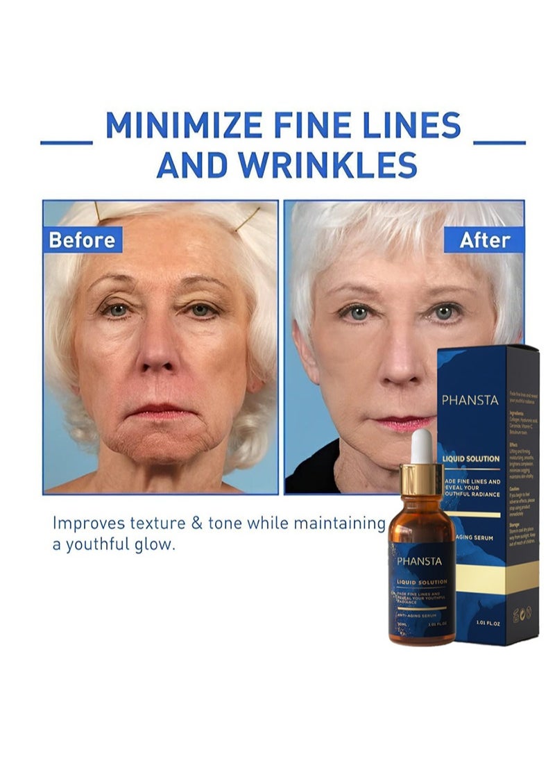 PHANSTA - Botox Face Serum, Anti-Aging Botox Liquid Solution Serum, Containing Aloe, Stock Solution Facial Serum, Vitamin C & E, Moisturize and Anti Wrinkles Facial Serum - Image 1
