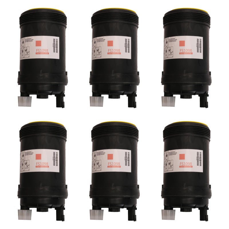 Pack of 6 FS1098 Fuel FilterWater Separator with PCV Valve Fits for Cummins B67 ISB67QSB67 ISL89 L9 Series Diesel Engines Fits for W100CFI W120CFI W130CFIOE FS1098 5319680 5308722 FH2146