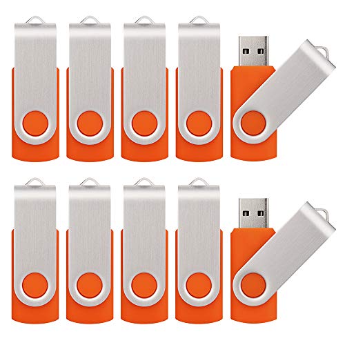 Kalsan 100 Pack USB 2.0 Flash Drives - 8GB Memory Stick Bulk - Orange - Image 1