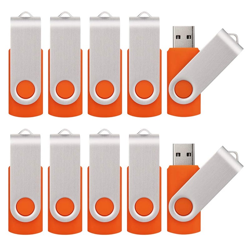 Kalsan 100 Pack USB 2.0 Flash Drives - 8GB Memory Stick Bulk - Orange - Image 5