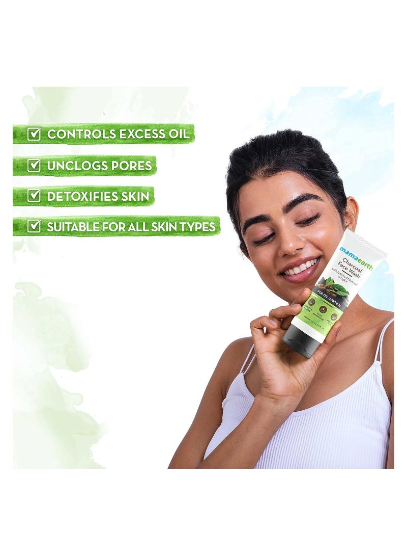 Mamaearth Charcoal Face Wash with Activated Charcoal and Coffee for Oil Control (100) - Image 3
