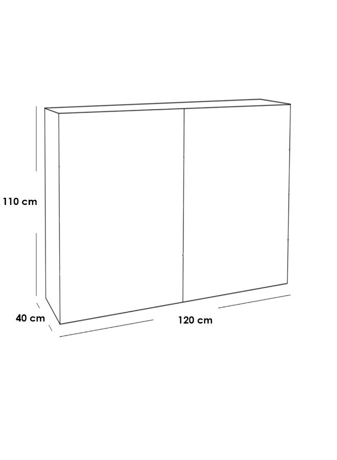Joints رف أحذية من خشب Engineered Wood باللونين البني والأبيض – ١٢٠×١١٠×٤٠ سم  - Image 2