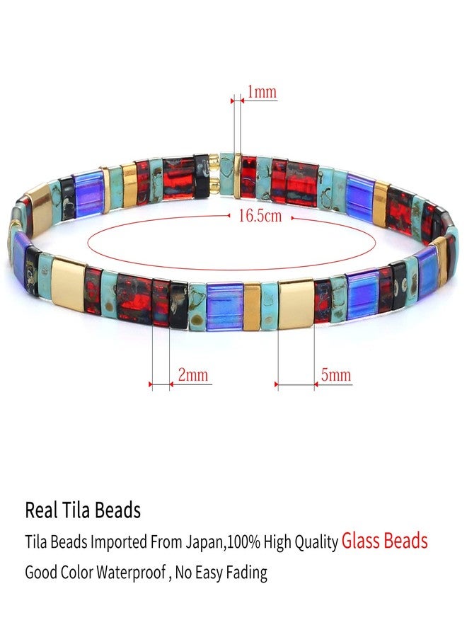 KELITCH Women Stretch Bracelets Tila Stretch Bracelets Miyuki Beaded Friendship Bracelet - Image 4