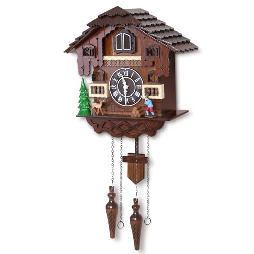 Kendal Cuckoo Clock Large Vintage Wall Clock Handcrafted Wood Cuckoo Clock House Home Decor with Singing Bird & The Man Work in Front of The House Decoration CC23-3 - Image 2