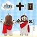 Yelakey Jesus Plush Doll with Jointed Skeleton Jesus Plushie 134 Poseable Jesus with Removable Accessories Easter Christian Gifts for Kids Red - Image 4
