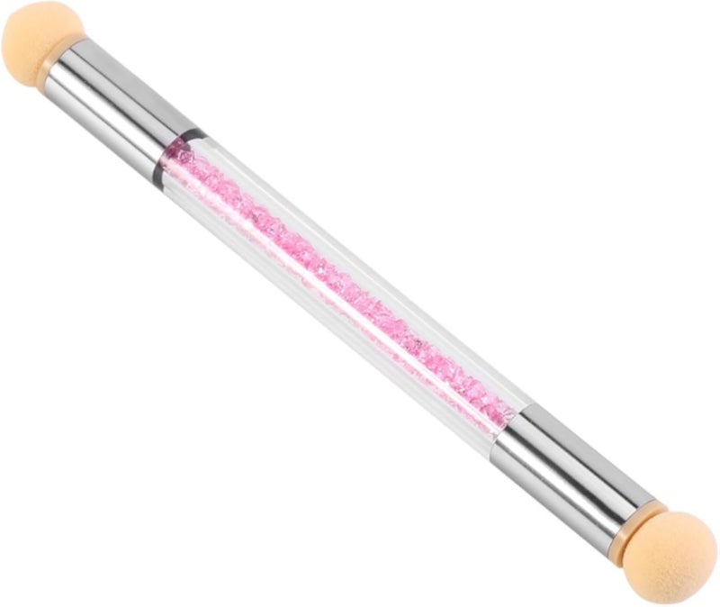 Nail Art Pen, Double Ended Glitter Powder Dotting Pen Shading Brush Nail Art Tool For Nail Blooming, Stippling, Printing, Oft, Elastic And Durable To Use Without Deformation (Pink Rhinestone)