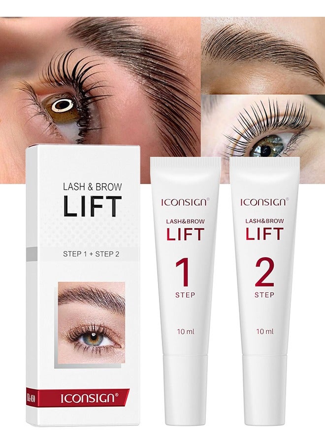 إيكونساين مجموعة رفع الرموش وتصفيح الحاجب 2 في 1 ، وأنابيب غسول عالية السعة للصالون أو الاستخدام المنزلي ، وتجعيد طويل الأمد وتثبيت لرموش عارضات الأزياء - Image 1