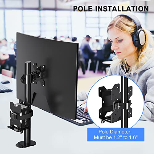 Pholiten Adjustable Thin Client Mini PC Mount Bracket,CPU VESA Under Desk and Monitor Arm Computer Holder - Image 3