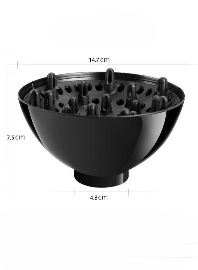 KHAJUL Universal Hair Diffuser Adaptable for Blow Dryers with D-4.3-cm to 4.5-cm for Curly or Wavy Hair,  Black - Image 2