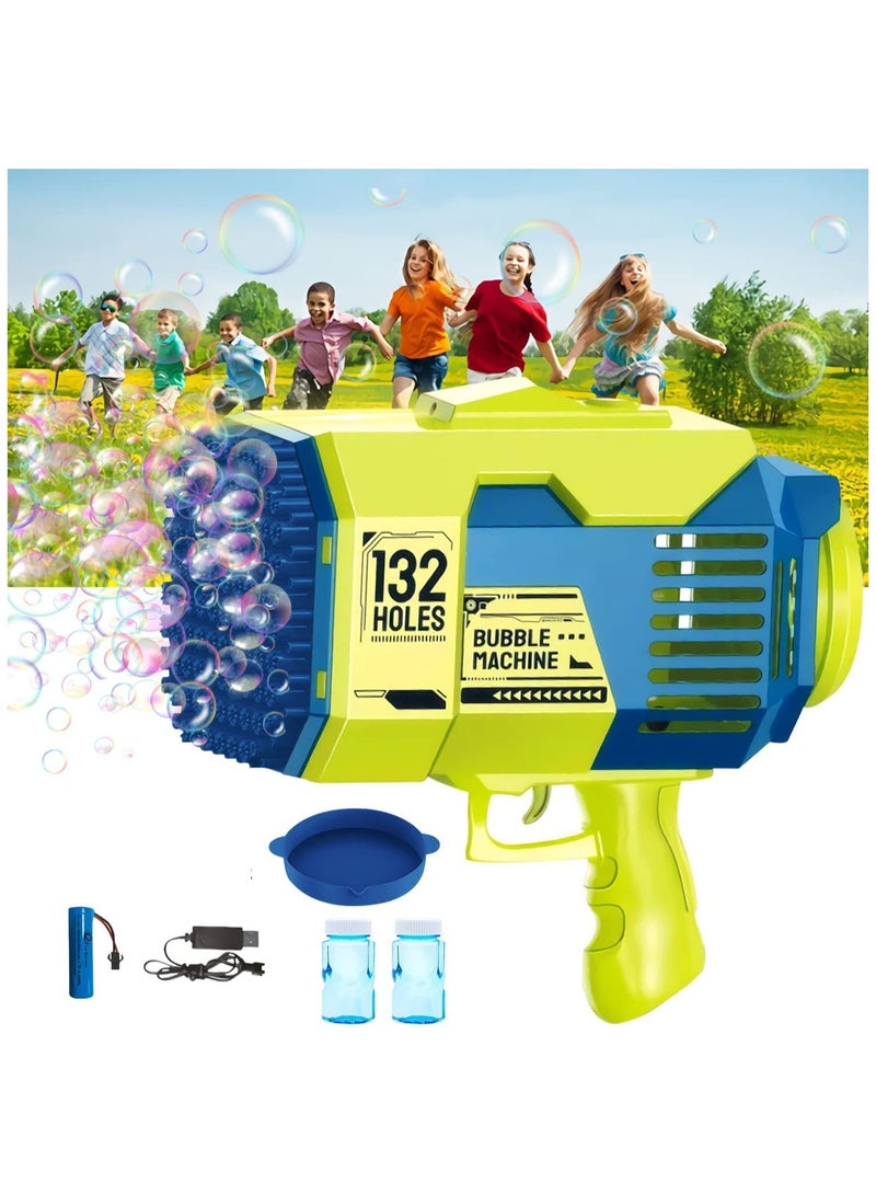 132 hole Bubble Machine with Color Light, Rocket Bubble Machine, Suitable for Children Adults, Summer Toy, Indoor and Outdoor Birthday Wedding Party Events  - Image 3