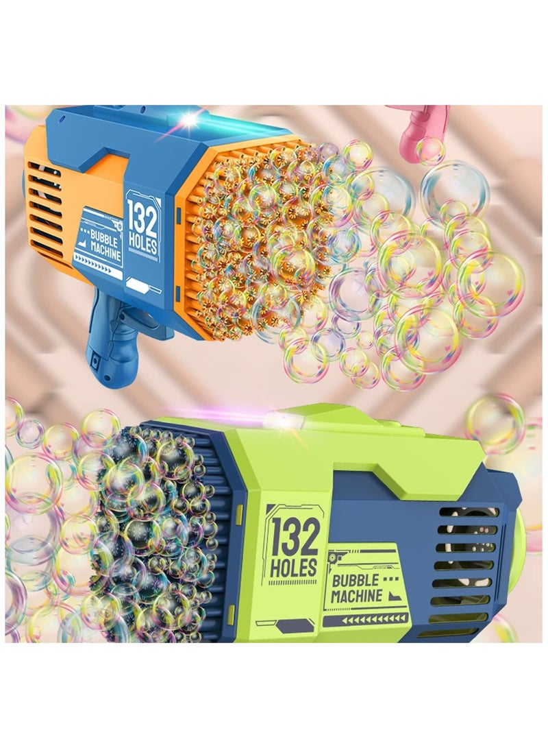 132 hole Bubble Machine with Color Light, Rocket Bubble Machine, Suitable for Children Adults, Summer Toy, Indoor and Outdoor Birthday Wedding Party Events  - Image 2