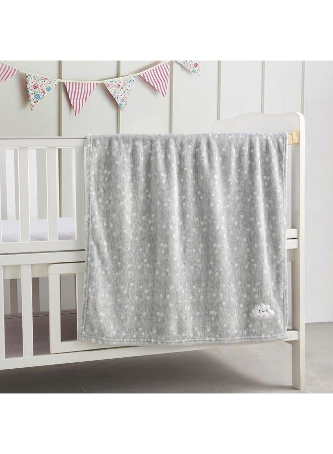 CREVENT 2Pcs 76x102cm Cute Cozy Fluffy Warm Baby Blankets for Infants Toddlers' Bedding Crib Cot Stroller - Grey Cloud + Star - Image 2