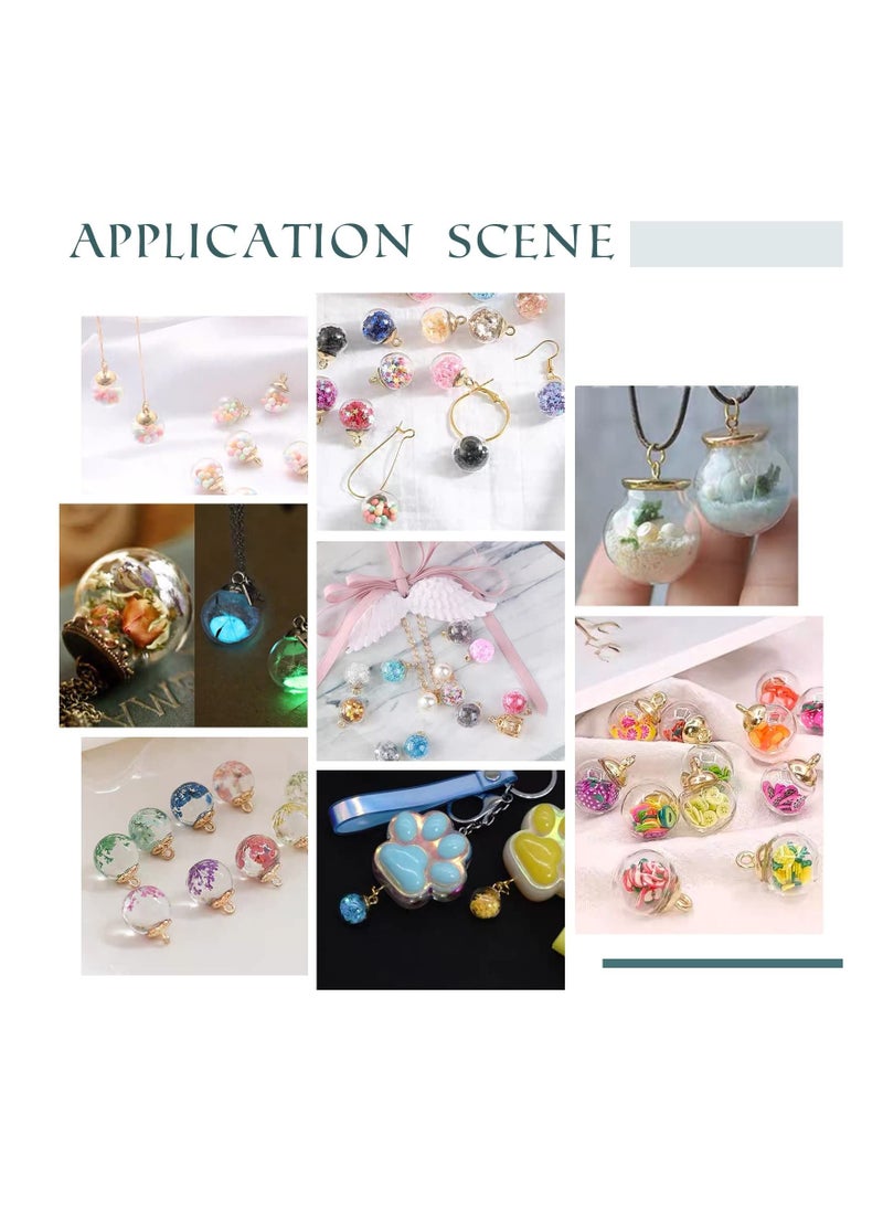 Y&D Mini Charms, 12 Set Empty Glass Globe Cube Vial Charm, 3 Size Wish Bottle Square Pendant, with Caps for Handmade Earrings Jewelry Making Home Decor  - Image 4
