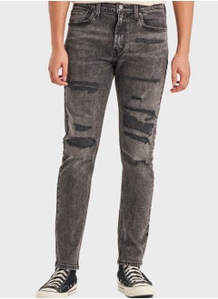 Mid Wash Straight Fit Jeans
